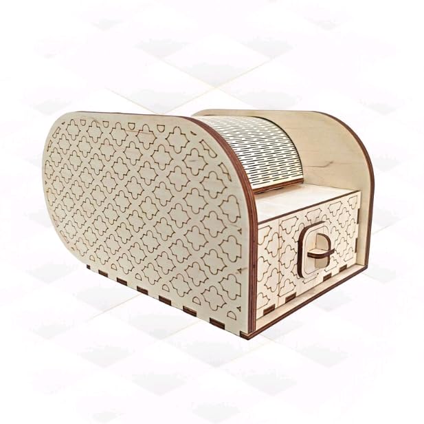 MeeCraft MeeCraft Retro Wooden Surprise Gift Box with Sliding Lid and Lock 19x13x103cm Beige - Image 2