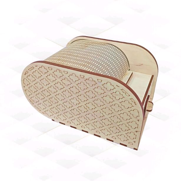 MeeCraft MeeCraft Retro Wooden Surprise Gift Box with Sliding Lid and Lock 19x13x103cm Beige - Image 5