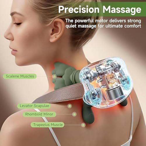 WOOMZY Bionic Heated Massager, Wireless Portable Shiatsu Neck and Back Massager, Electric Deep Tissue 4D Kneading Massage, Simulated Human Hand Design for Pain Relief and Muscle Relax - Image 3