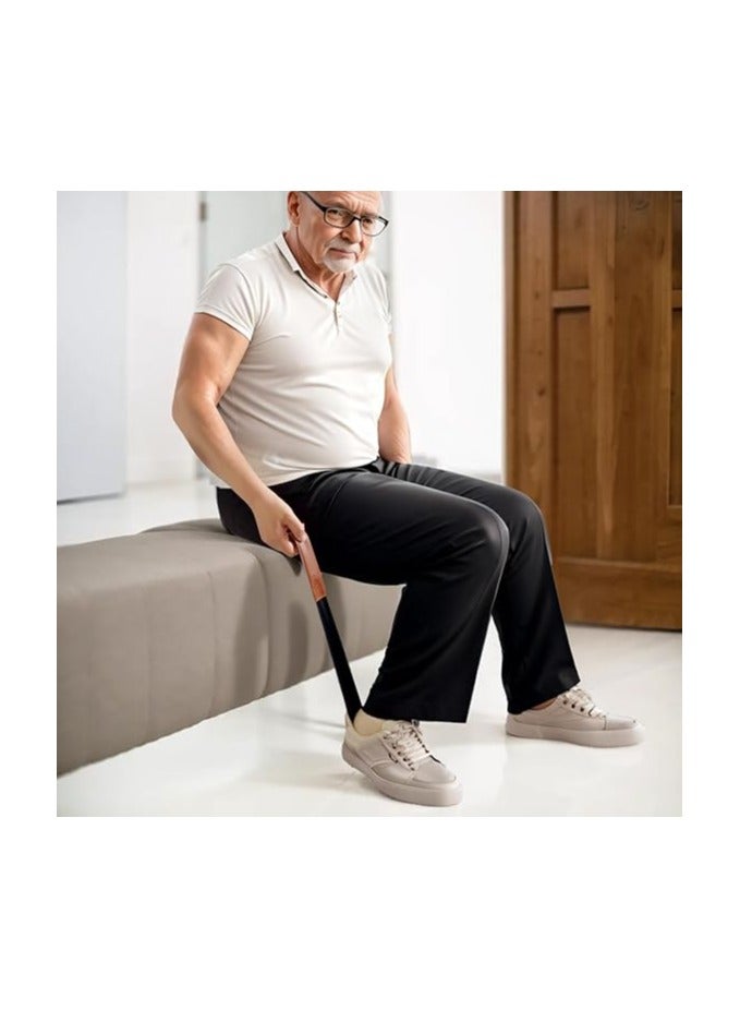 Extra Long Shoe Horn, 58cm Metal Shoehorn - Long Handled Shoe Helper Shoe Lifter Shoe Spoon Stick for Boots Men Women Seniors Kids - Image 2