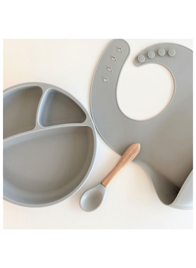 Minikoioi Set of 3 Pieces Silicone Dining Powder Grey - Image 3