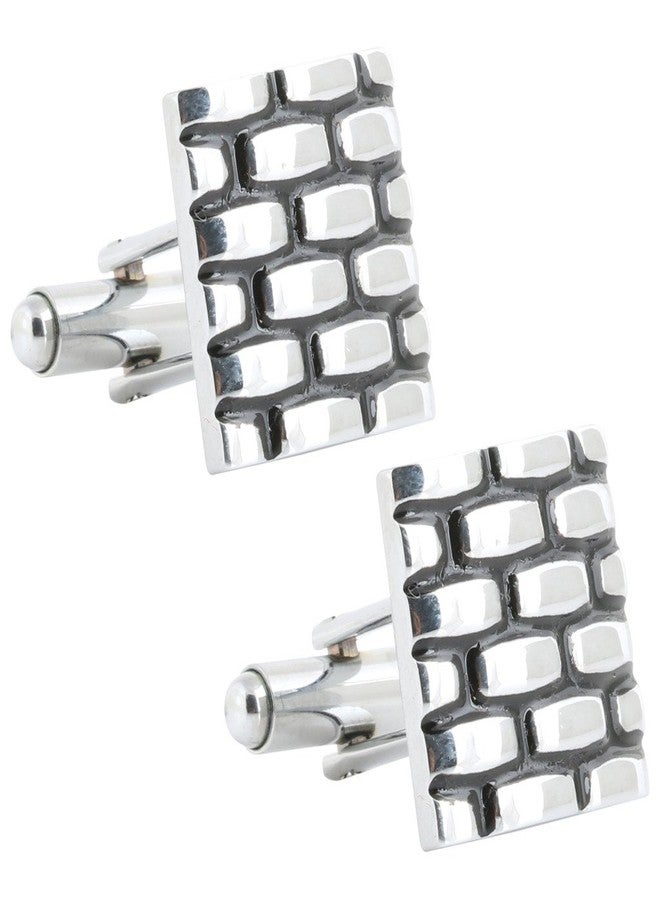 TRIPIN Cufflinks For Men Silver For French Cuff Shirts Links Suit Blazer Party In A Gift Box Tsapzsil466 - Image 1