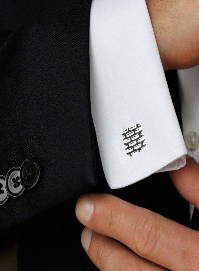 TRIPIN Cufflinks For Men Silver For French Cuff Shirts Links Suit Blazer Party In A Gift Box Tsapzsil466 - Image 3