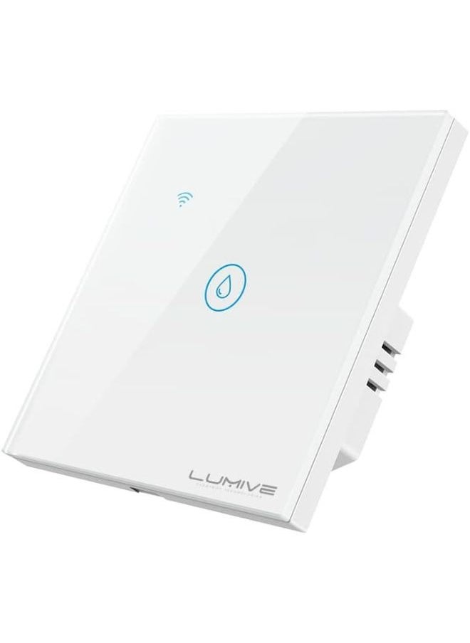 LUMIVE - Lumive 20A Smart WiFi Wall Switch for Water Heaters With APP Control Touch Control Works with Siri Google Home and Amazon Alexa - Image 1