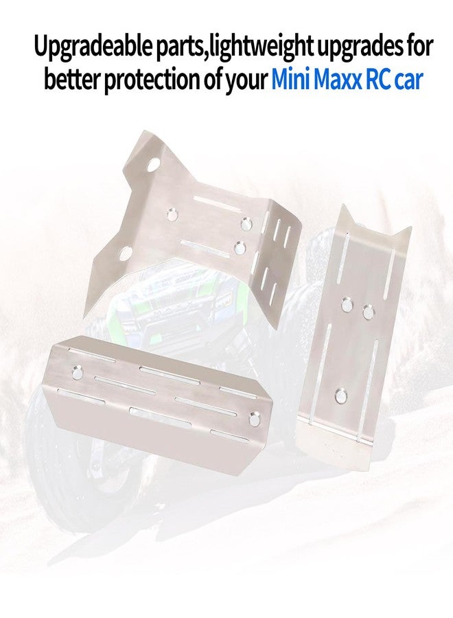 XinGeeek Stainless Steel Chassis Armor Set Front & Rear Skid Plate Guard for Traxxas Mini Maxx RC Upgrade Parts - Image 5