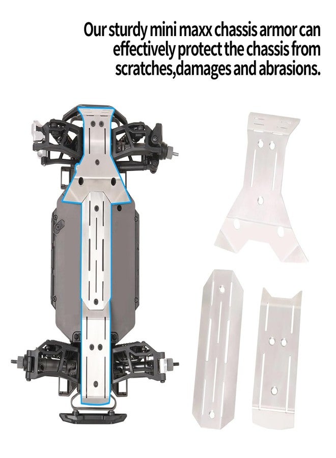XinGeeek Stainless Steel Chassis Armor Set Front & Rear Skid Plate Guard for Traxxas Mini Maxx RC Upgrade Parts - Image 4