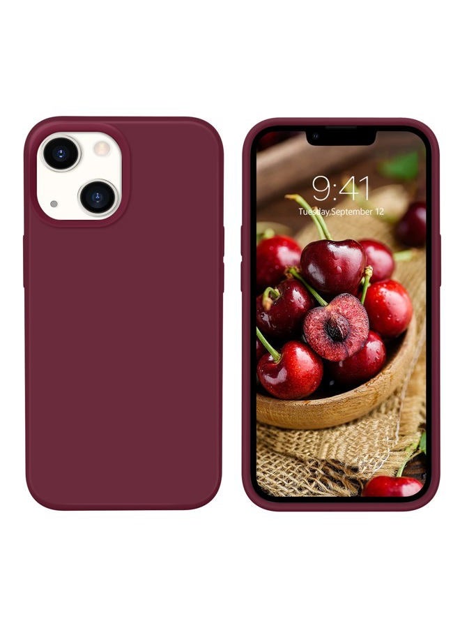 Guagua Compatible with iPhone 13 Case 6.1 Inch Liquid Silicone Soft Gel Rubber Slim Thin Microfiber Lining Cushion Texture Cover Shockproof Protective Phone Case for iPhone 13, Plum Red - Image 1