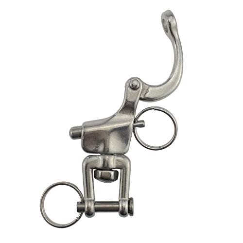 keehui Pair of 2-3/4inch Jaw Swivel Snap Shackle 316 Stainless Steel for Sailboat Spinnaker Halyard - Image 3