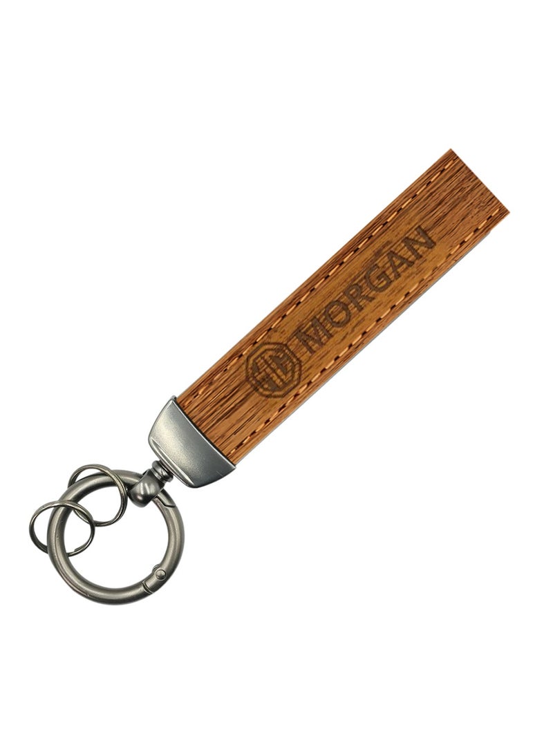 Morgan Car Key Chain MORGAN, Metal Ring With Leather Strap Keychain, Home Key Chain, - Image 2