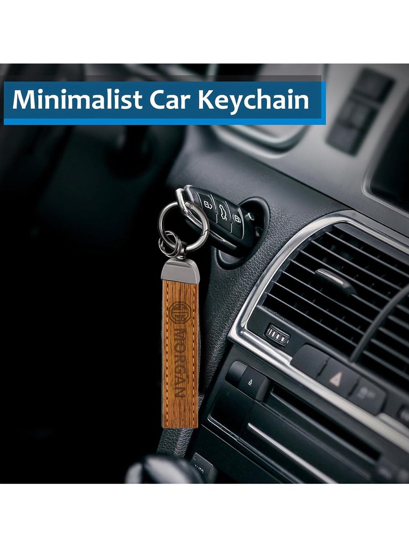 Morgan Car Key Chain MORGAN, Metal Ring With Leather Strap Keychain, Home Key Chain, - Image 4