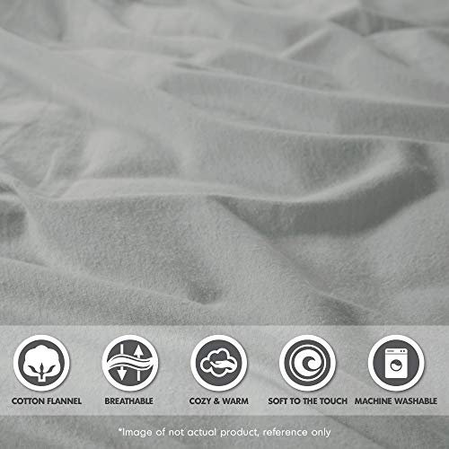 Woolrich John Rich & Bros. Woolrich Cotton Sheet Set Cottage Charms Print, 100% Cotton Flannel Sheets Warm & Fuzzy Bedding Set Queen Size Sheets, Fitted Pocket Fits Up to 14" Mattress, Queen Blue Winter Frost, 4 Piece - Image 4