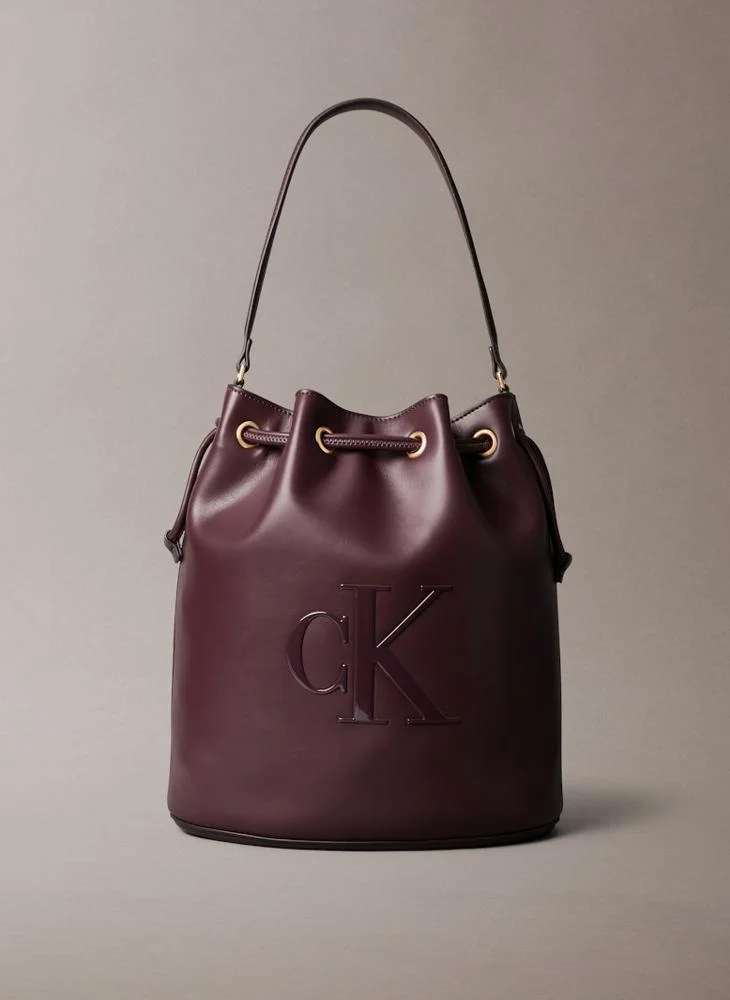 CALVIN KLEIN Logo Raised Large Bucket Bag
