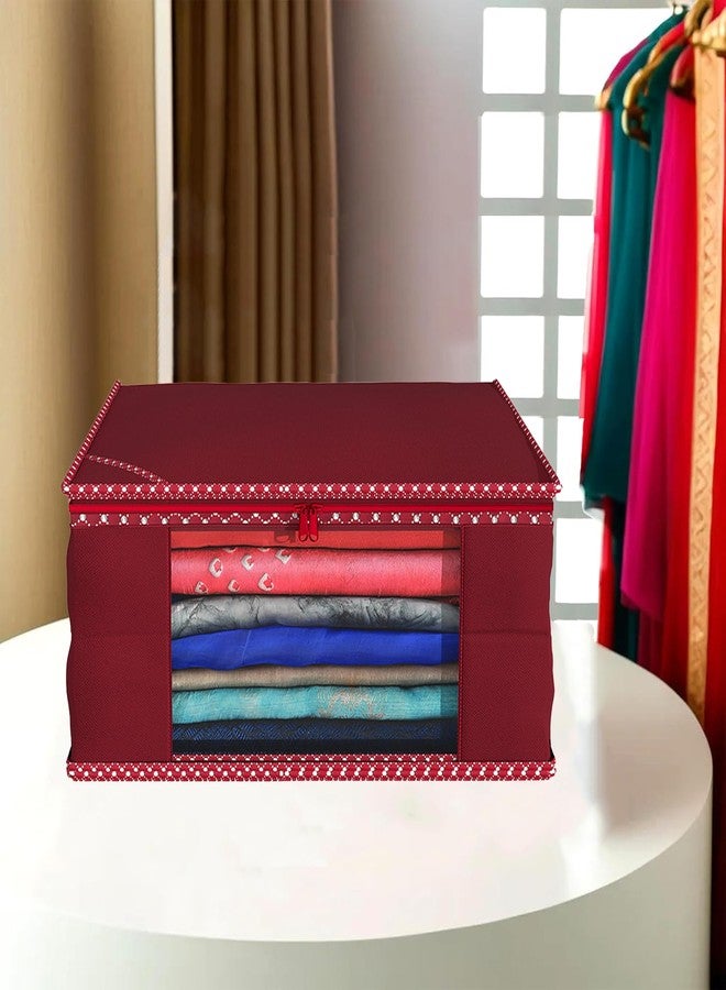 SHAPING FABRIC طقم غطاء ساري من قماش التشكيل، قطعة واحدة، منظم ملابس من قماش غير منسوج للخزانة مع نافذة شفافة وحقيبة تخزين ملابس بسحاب مزدوج، غطاء ملابس SF_XL_SC_CC_XPID1598426731598492 - Image 1