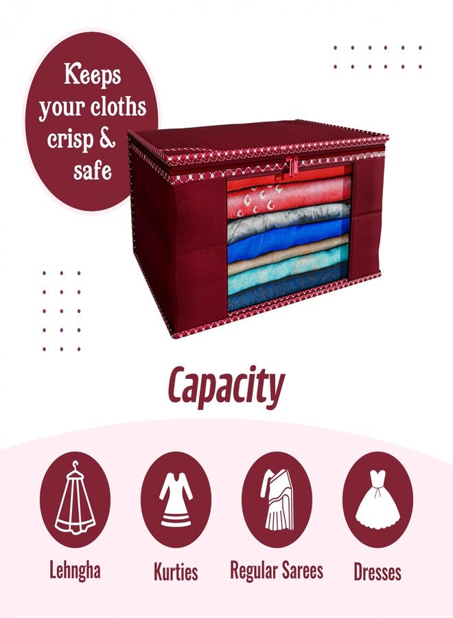 SHAPING FABRIC طقم غطاء ساري من قماش التشكيل، قطعة واحدة، منظم ملابس من قماش غير منسوج للخزانة مع نافذة شفافة وحقيبة تخزين ملابس بسحاب مزدوج، غطاء ملابس SF_XL_SC_CC_XPID1598426731598492 - Image 4