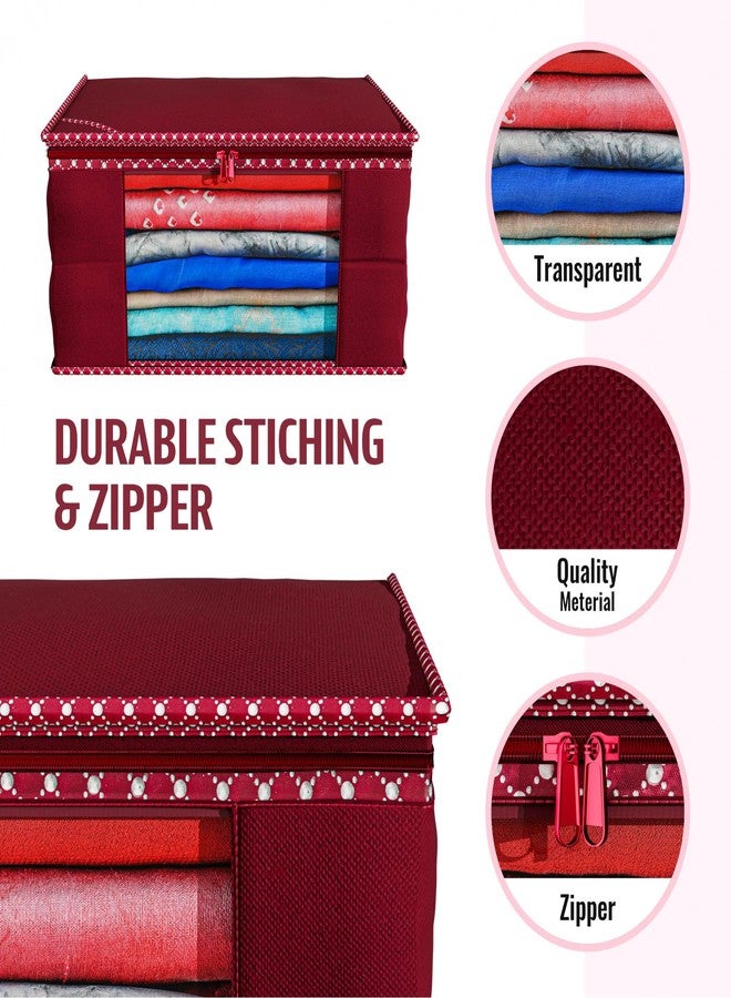 SHAPING FABRIC طقم غطاء ساري من قماش التشكيل، قطعة واحدة، منظم ملابس من قماش غير منسوج للخزانة مع نافذة شفافة وحقيبة تخزين ملابس بسحاب مزدوج، غطاء ملابس SF_XL_SC_CC_XPID1598426731598492 - Image 3