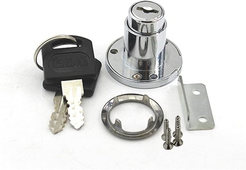 Wooden Circular Drawer Lock Keyed Cabinet Push Lock Furniture Hardware 1 Piece - Image 1