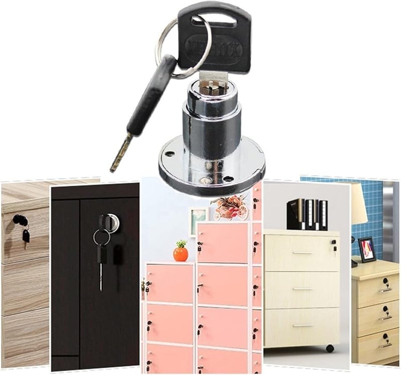 Wooden Circular Drawer Lock Keyed Cabinet Push Lock Furniture Hardware 1 Piece - Image 3