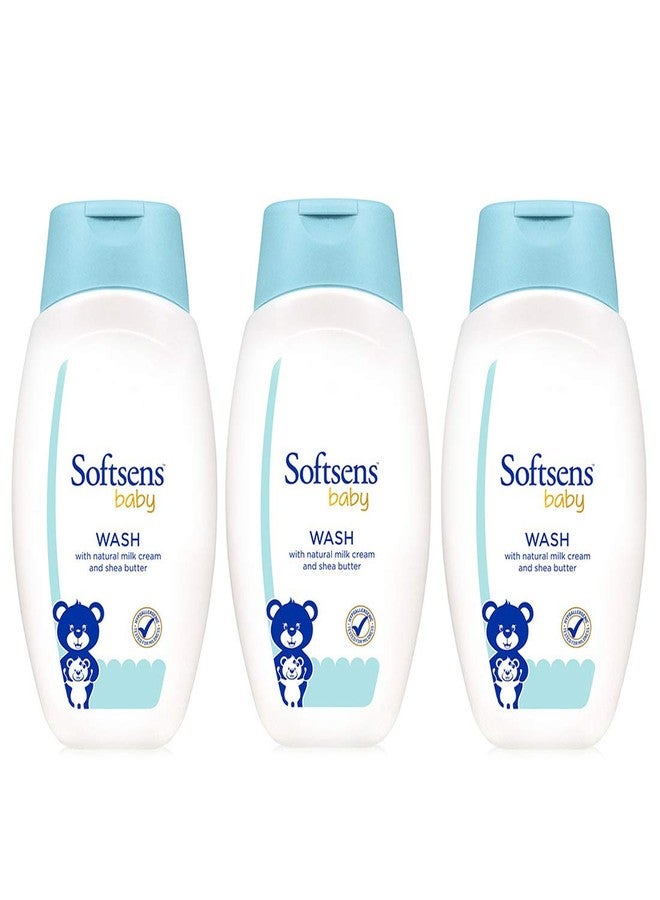 Softsens Baby TEAR FREE Baby Wash with natural milk cream & shea butter (200ml x Pack of 3) - Image 1