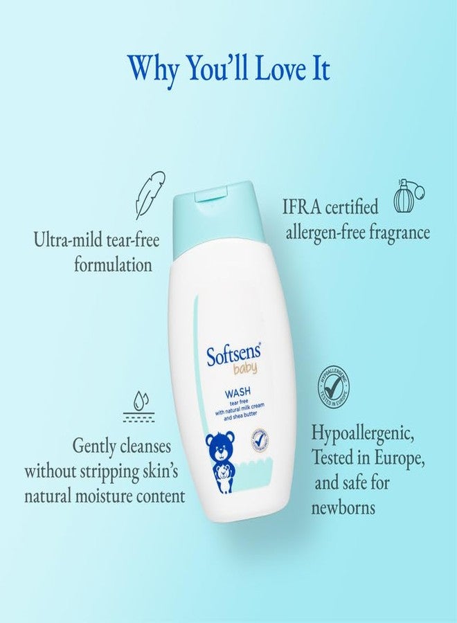 Softsens Baby TEAR FREE Baby Wash with natural milk cream & shea butter (200ml x Pack of 3) - Image 3