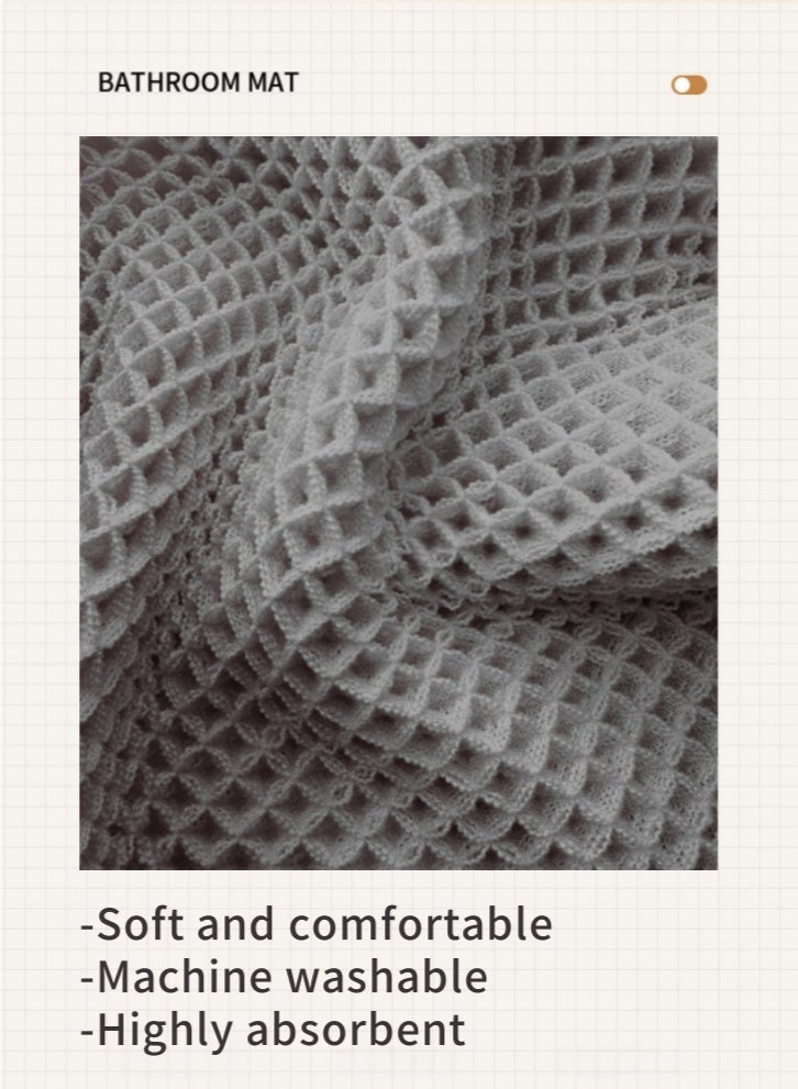 لولكس سجادة حمام وافل من لولاكس، فائقة الامتصاص وغير قابلة للانزلاق، مناسبة للحمامات والمغاسل، هيكل متعدد الطبقات، قاعدة لاصقة بالذوبان الساخن، فائقة النعومة، 16.93 × 24.02 سم، قابلة للغسل في الغسالة (رمادي) - Image 4