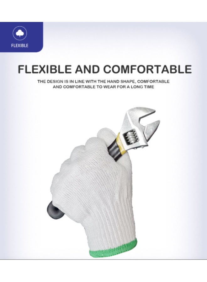 Winco 10 Pairs Naturle white cotton gloves - Image 4