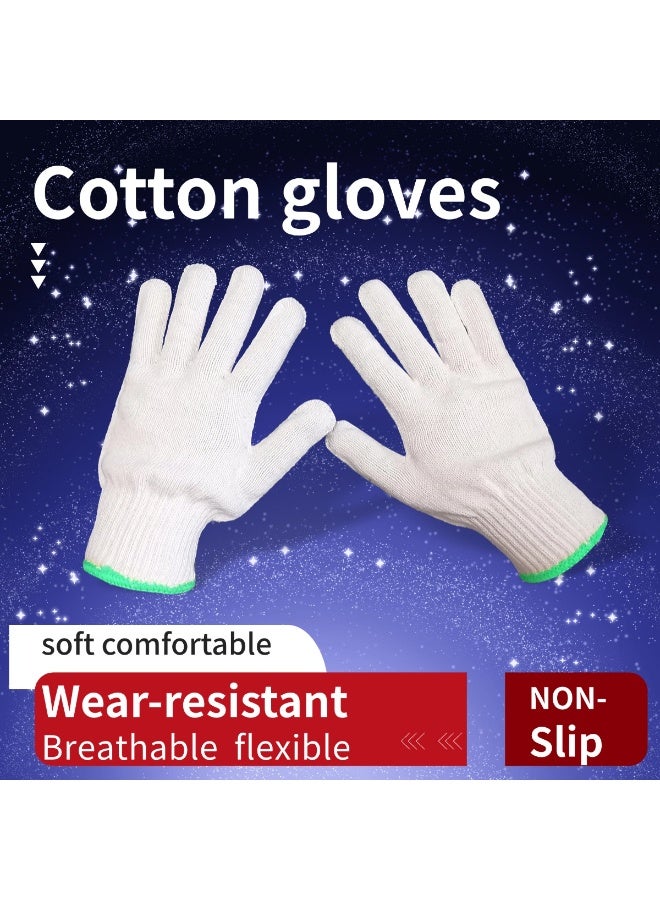 Winco 10 Pairs Naturle white cotton gloves - Image 1