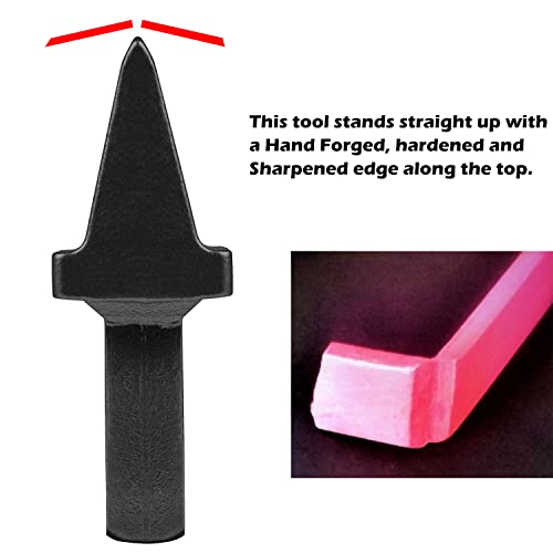 Sunluway Blacksmith Anvil Hardy Cutter Tool 3/4 inch Shaft Hot Cut Tool Blacksmith Anvil Forge Tool Shank Cutter (Black) - Image 3