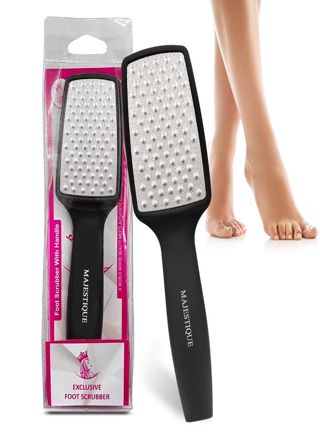 MAJESTIQUE Pedicure Foot File | Professional Callus Remover | Skin Scrubber for Dead Skin | Leg Cleaning Products | No Risk of Injury | Laser-Cut Stainless Steel Scrubber | Multi-Usage - Color May Vary - Image 1