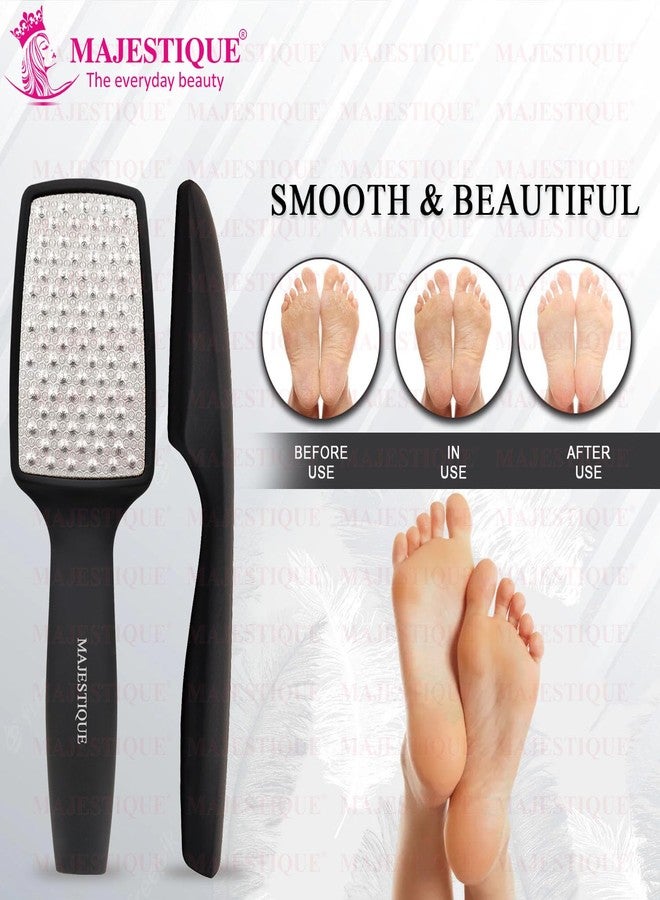 MAJESTIQUE Pedicure Foot File | Professional Callus Remover | Skin Scrubber for Dead Skin | Leg Cleaning Products | No Risk of Injury | Laser-Cut Stainless Steel Scrubber | Multi-Usage - Color May Vary - Image 4