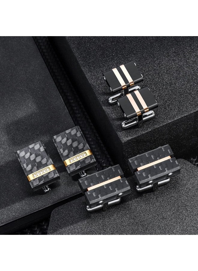 HAWSON Cufflinks For Men Handcrafted Carbon Fiber Cuff Links For Wedding Business And Daily Wear - Image 4