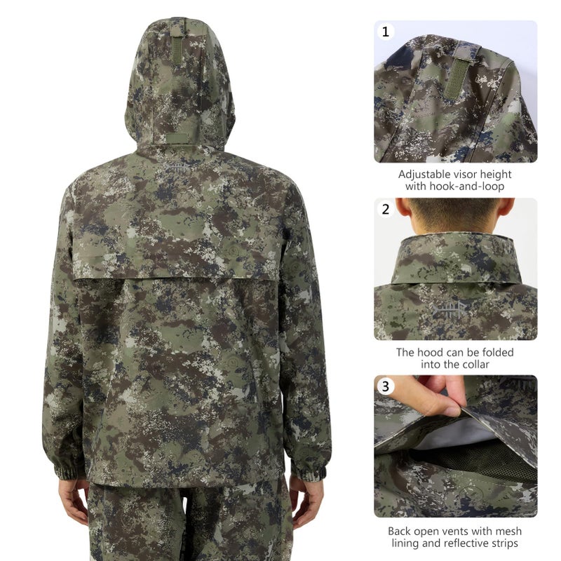 BASSDASH Menâ€™s Rain Suit Waterproof Breathable Durable Fishing Rain Gear Packable for Hunting, Hiking, Running, Cycling FW12 - Image 4