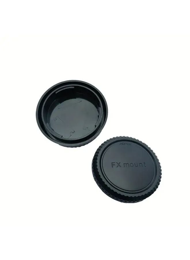 Black Camera Body Front Cover and Lens Rear Cap for Fujifilm X Series - Image 1