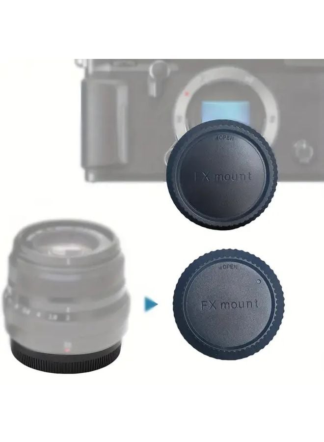 Black Camera Body Front Cover and Lens Rear Cap for Fujifilm X Series - Image 2