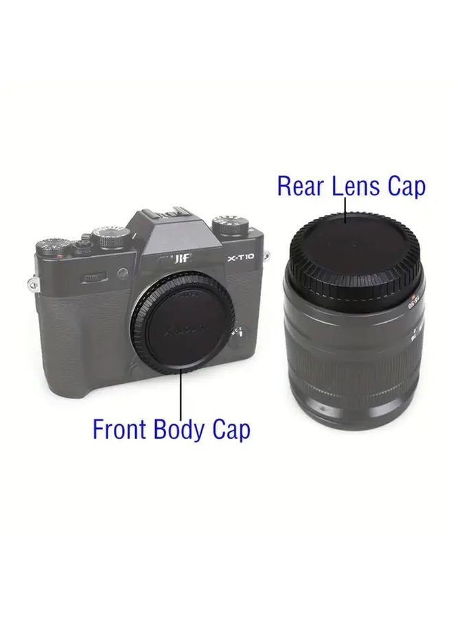 Black Camera Body Front Cover and Lens Rear Cap for Fujifilm X Series - Image 4