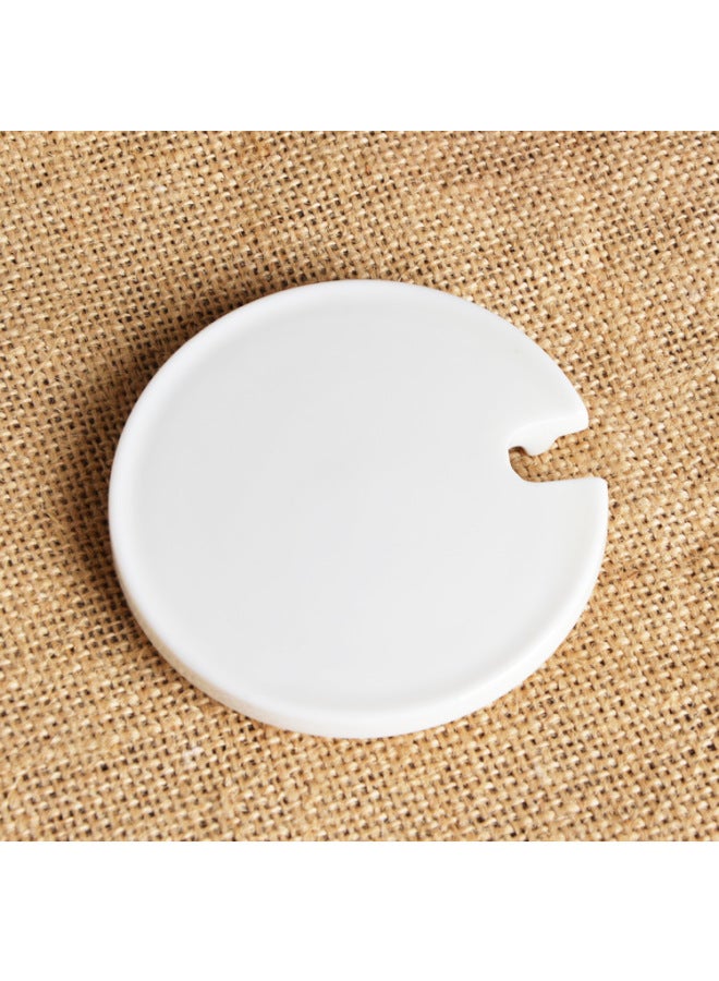 Ceramic Lid With Spoon Mouth Porcelain Lid Cup Cover Yomei-Color:Wide Mouth 16 Oz Black Matte Mark Porcelain Cap-Capacity:Porcelain Cover - Image 1