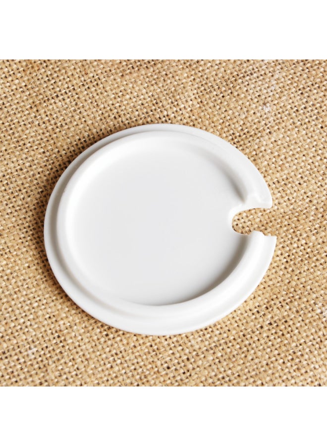 Ceramic Lid With Spoon Mouth Porcelain Lid Cup Cover Yomei-Color:Wide Mouth 16 Oz Black Matte Mark Porcelain Cap-Capacity:Porcelain Cover - Image 2