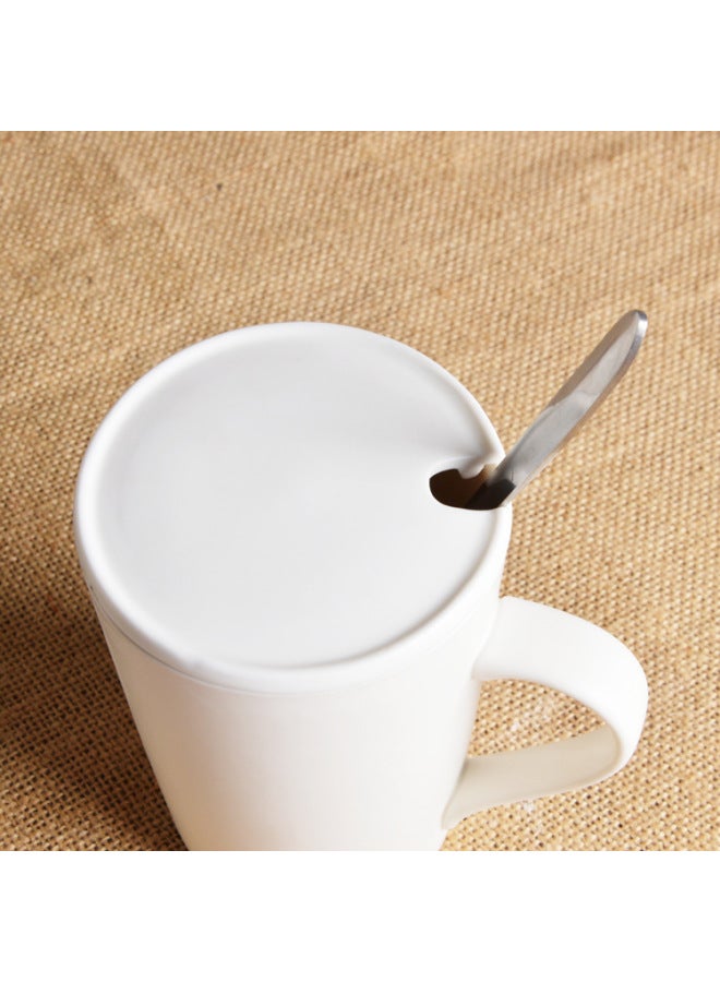 Ceramic Lid With Spoon Mouth Porcelain Lid Cup Cover Yomei-Color:Wide Mouth 16 Oz Black Matte Mark Porcelain Cap-Capacity:Porcelain Cover - Image 3