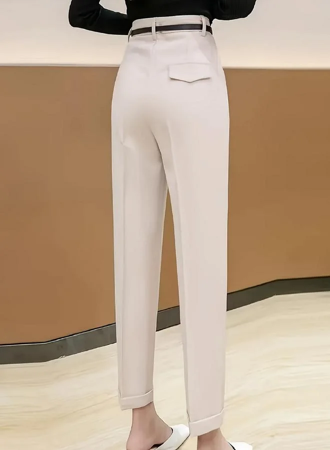 Take Two Solid Pocket Detail Straight Leg Pants