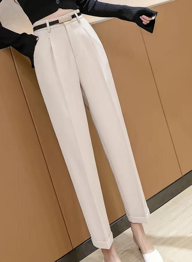 تايك تو بنطال مستقيم بلون سادة بتفاصيل جيوب - Image 4