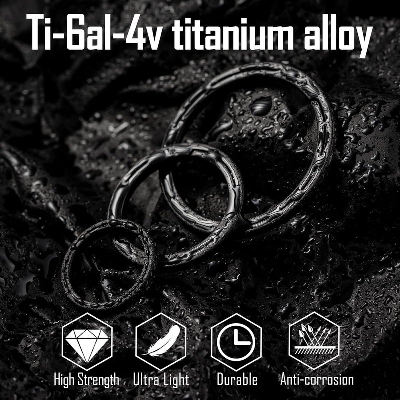 KeyUnity KA02BK Titanium Flat Key Rings, 33/25/17.5mm Side Pushing Split Ring for Key Carabiner Flashlight Dog ID Collar Tag (1L+1M+1S) - Image 2