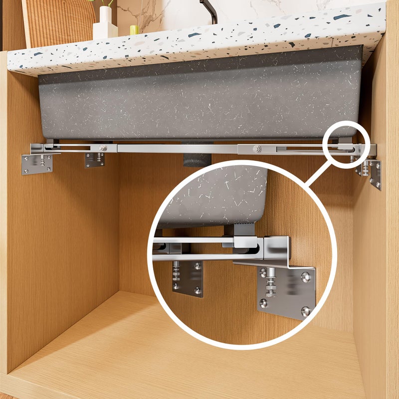 TYESTAND CPT4pro Upgrade Undermount Sink Brackets Stainless Steel Adjustable Supports with 4 Antibulging Kit for Heavy Duty Undermount Kitchen Sink 2839471100cm - Image 2