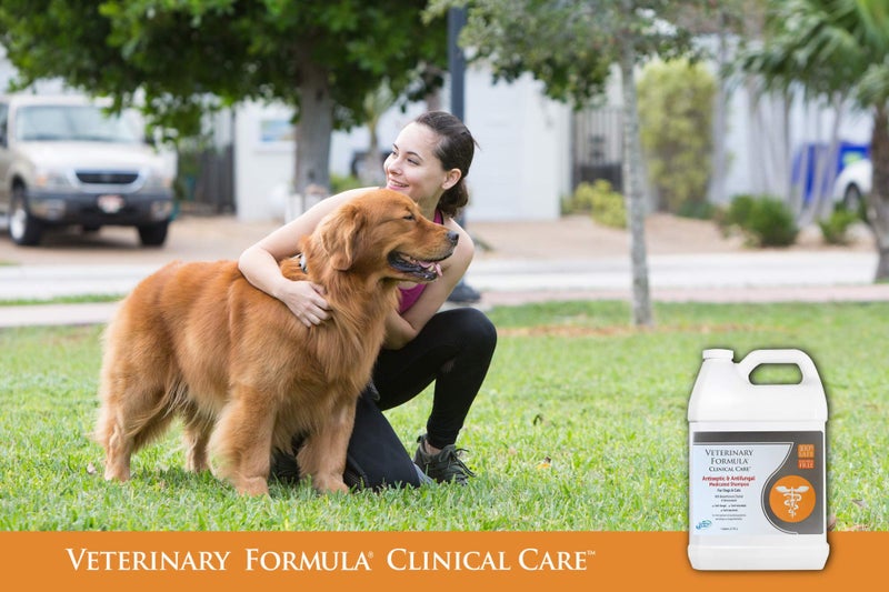Veterinary Formula شامبو طبي مضاد للبكتيريا والفطريات للكلاب والقطط من فيتيريناري فورمولا، 128 أونصة سائلة - يساعد في تخفيف الجلد المتقشر، الدهني، الأحمر - خالي من البارابين، الأصباغ، والصابون (1 عبوة) - Image 2