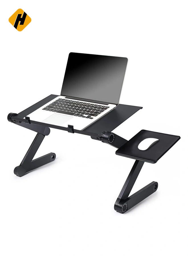 HuHa Laptop Desk, Laptop Stand for Bed and Sofa, Portable Adjustable Laptop Table Desk Stand with Mouse Pad, Ergonomic Design Lap TV Bed Tray Aluminum Cozy Desk Suitable for Reading Studying - Image 1