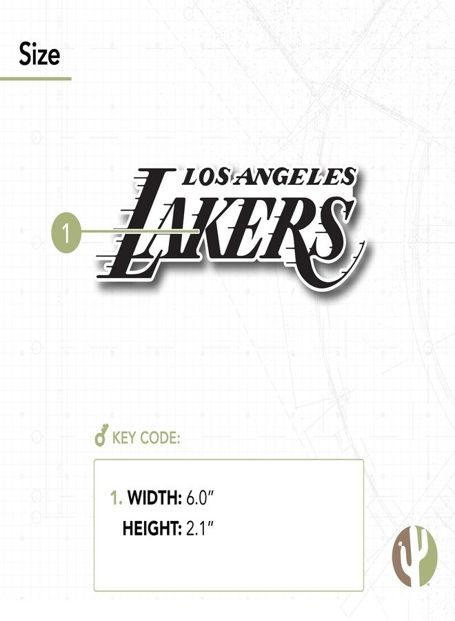Desert Cactus Los Angeles Lakers LA NBA Officially Licensed Sticker Vinyl Decal Laptop Water Bottle Car Scrapbook (Individual 1) - Image 3
