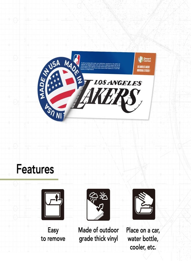Desert Cactus Los Angeles Lakers LA NBA Officially Licensed Sticker Vinyl Decal Laptop Water Bottle Car Scrapbook (Individual 1) - Image 4