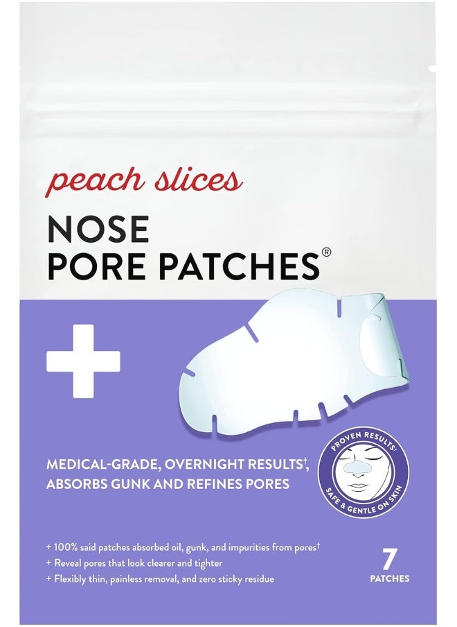 Peach Slices | Nose Pore Patches | Medical-Grade Hydrocolloid | Targets Pores & Pimples | Absorbs Oil Overnight | Vegan | Cruelty-Free | Facial Skin Care Products | 7 Ct  - Image 1