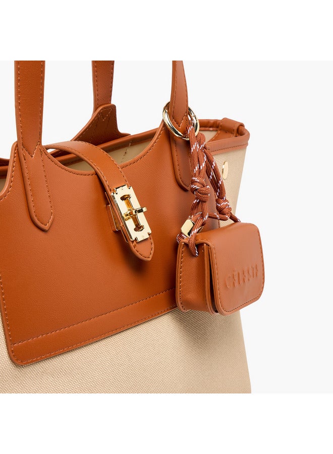 سيليست حقيبة يد نسائية بتصميم بارز مع جيب وسحاب إغلاق - Image 5