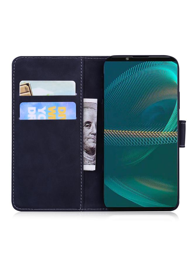 erorex Case For Sony Xperia 5 III Skin Feel Pure Color Flip Leather Phone Case - Image 4