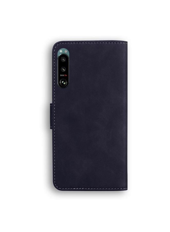 erorex Case For Sony Xperia 5 III Skin Feel Pure Color Flip Leather Phone Case - Image 3