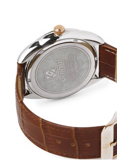 GENEVAL Leather Strap Analog Wrist Watch GL1513CRWO - 44mm - Brown  - Image 3